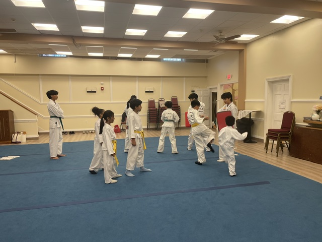 Kicking Drills — Target work and kicking drills across the mat.